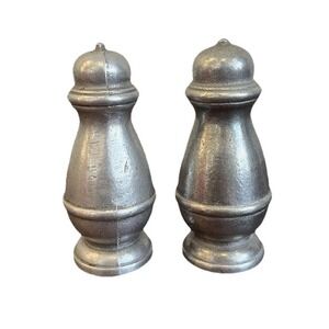Vintage Oneida Salt Pepper S&P Shaker‎ Cambridge Colonial Pewter Retro Pair Set